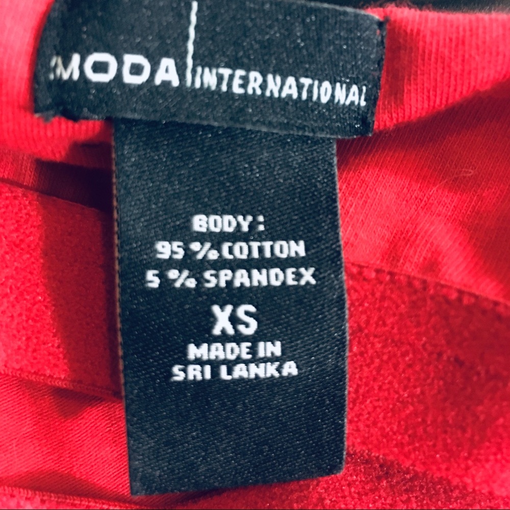 Moda International red white summer Dress size XS - Picture 3 of 8
